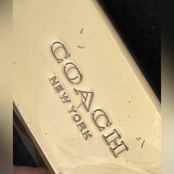 AUTHENTIC COACH LARGE DERBY TOTE IN PEBBLE LEATHER GOLD/BLACK F59818 $350 - Picture 8 of 10